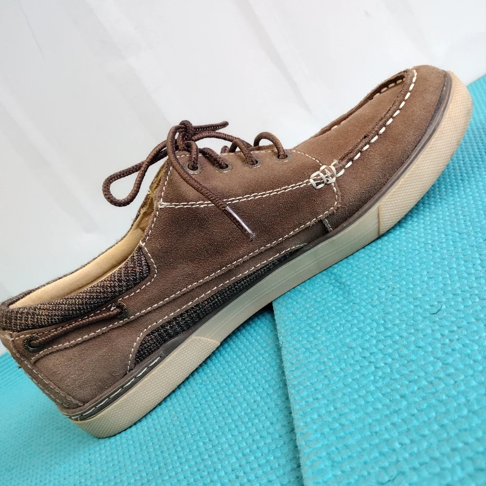 G.H Bass & Co Mens Oliver F14 Boat Shoes Loafers Leather & Fabric Brown - 10